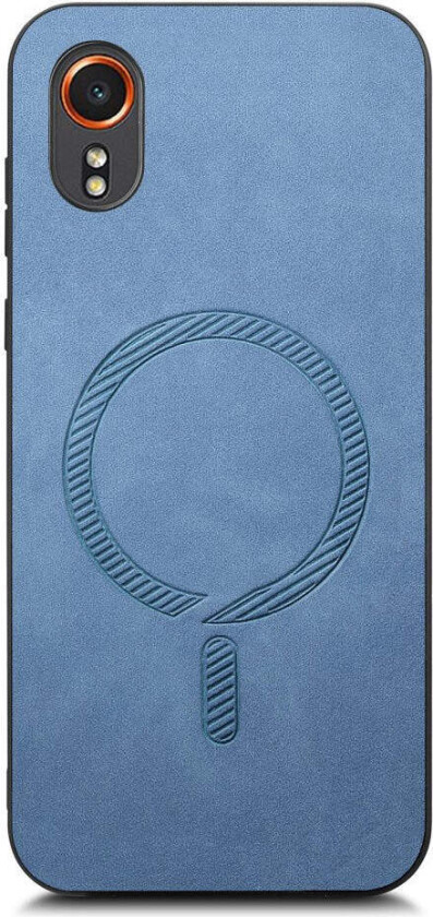 Samsung Galaxy Xcover 7 Kunst Skinn Deksel - MagSafe Kompatibel - Blå