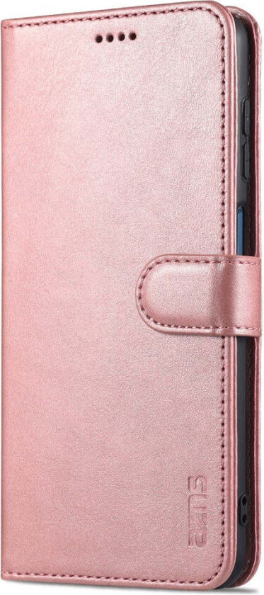 Samsung Galaxy A12 Kunstskinn Flip Deksel m. Kortholder & Ståfunksjon - Rose Gold