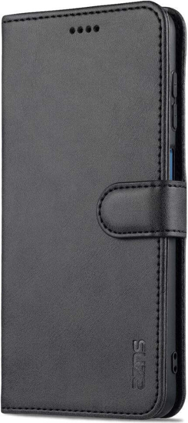 Samsung Galaxy A12 Kunstskinn Flip Deksel m. Kortholder & Ståfunksjon - Svart