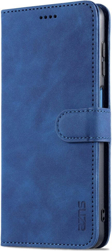 Samsung Galaxy A12 Kunstskinn Flip Deksel m. Kortholder & Ståfunksjon - Blå