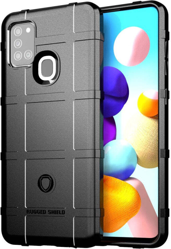 Samsung Galaxy A21s Rugged Shield Plastdeksel - Svart