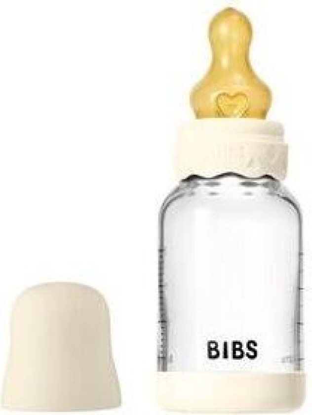Glass Boheme Baby Bottle Round Latex 120 ml. Slow Flow Ivory - 1 stk.
