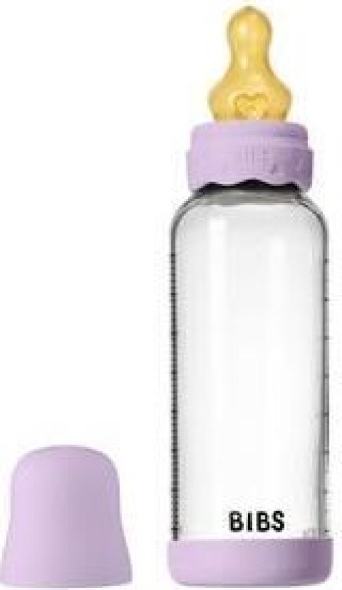 Glass Boheme Baby Bottle Round Latex 240 ml. Medium Flow Violet Sky - 1 stk.