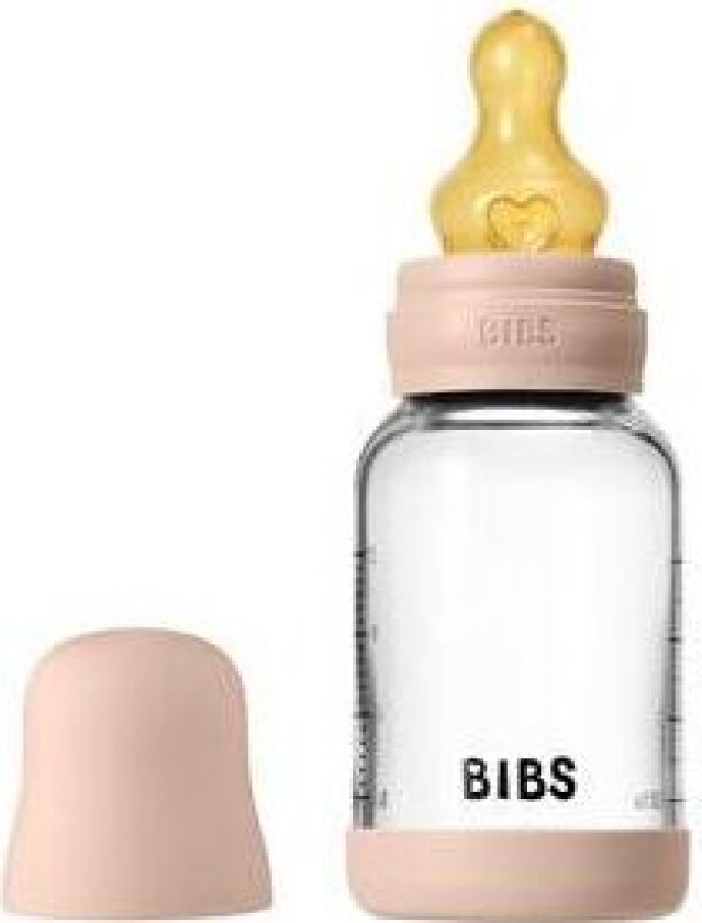Glass Baby Bottle Round Latex 120 ml. Slow Flow Blush - 1 stk.