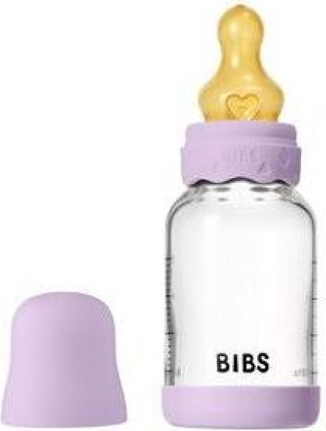 Glass Boheme Baby Bottle Round Latex 120 ml. Slow Flow Violet Sky - 1 stk.