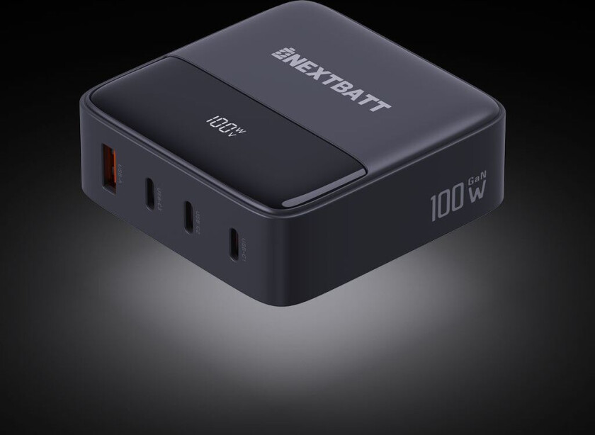 100W Skrivebordslader 3xUSB-C/1xUSB-A - Svart