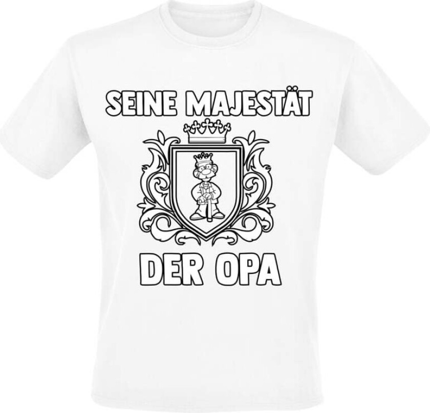 Fun T-skjorte - Seine Majestät der Opa - M til 3XL - Herrer - hvit