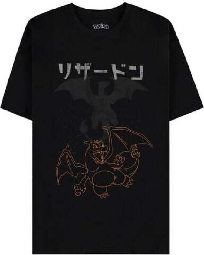 gaming T-skjorte - Charizard - S til XXL - Herrer - svart