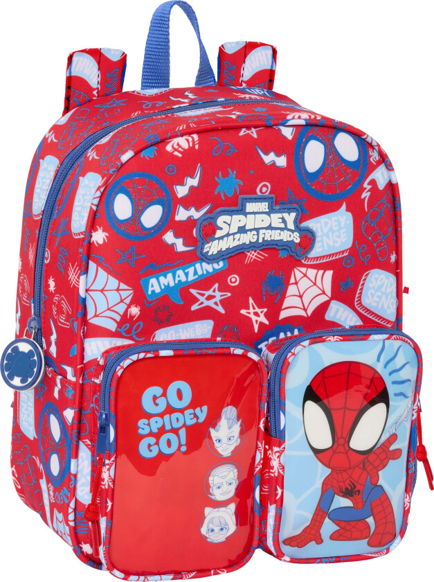 Spidey and His Amazing Friends Mini Ryggsekk 6L, Rød/lyseblå - Ryggsekker - Polyester