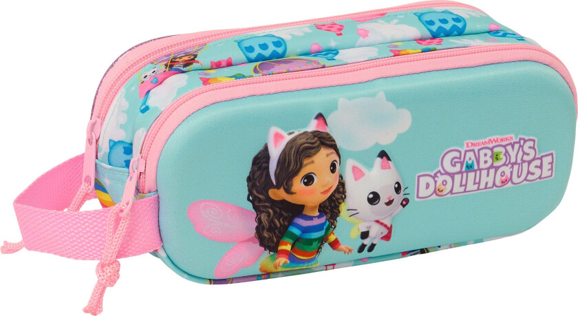 3D Dobbeltpennal, Lyseblå - Pennal - Polyester