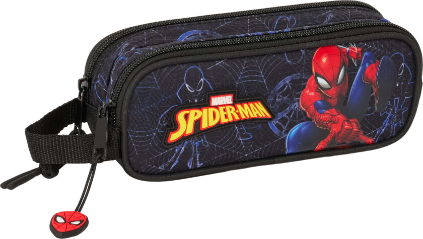 Dobbeltpennal Attack, Svart/Blå - Pennal - Polyester