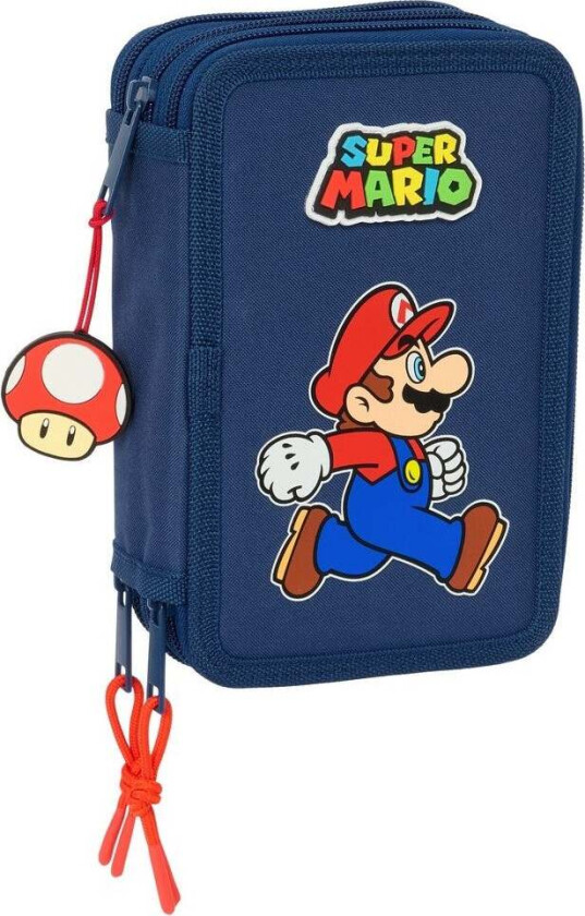 Nintendo Super Mario Trippelpennal, Rød/Blå - Pennal
