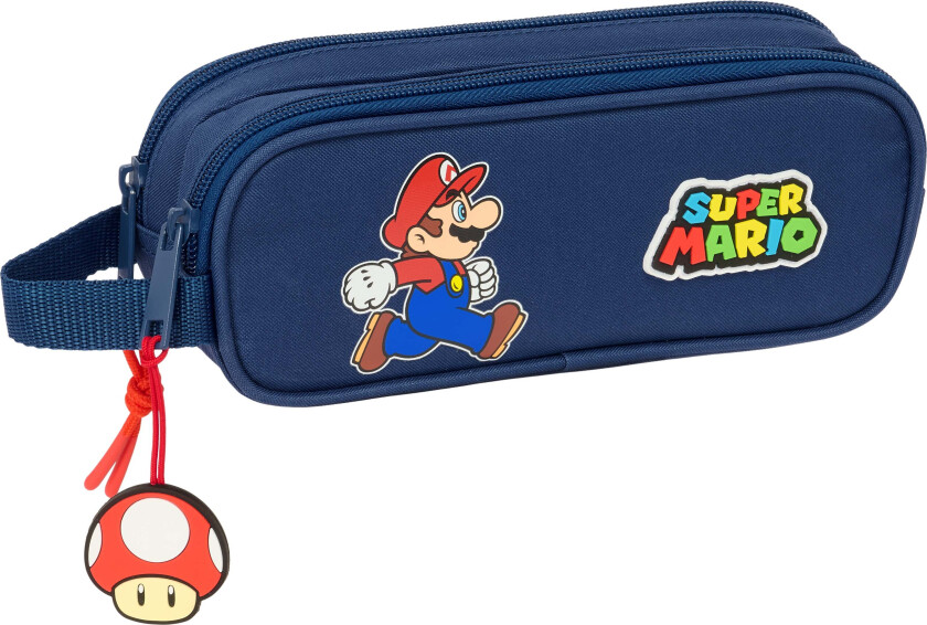 Nintendo Super Mario Dobbeltpennal Trick, Mørkeblå/Rød - Pennal - Polyester