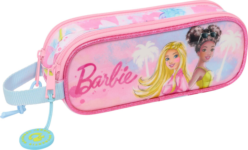 Dobbeltpennal Painterly, Rosa/lyseblå - Pennal - Polyester