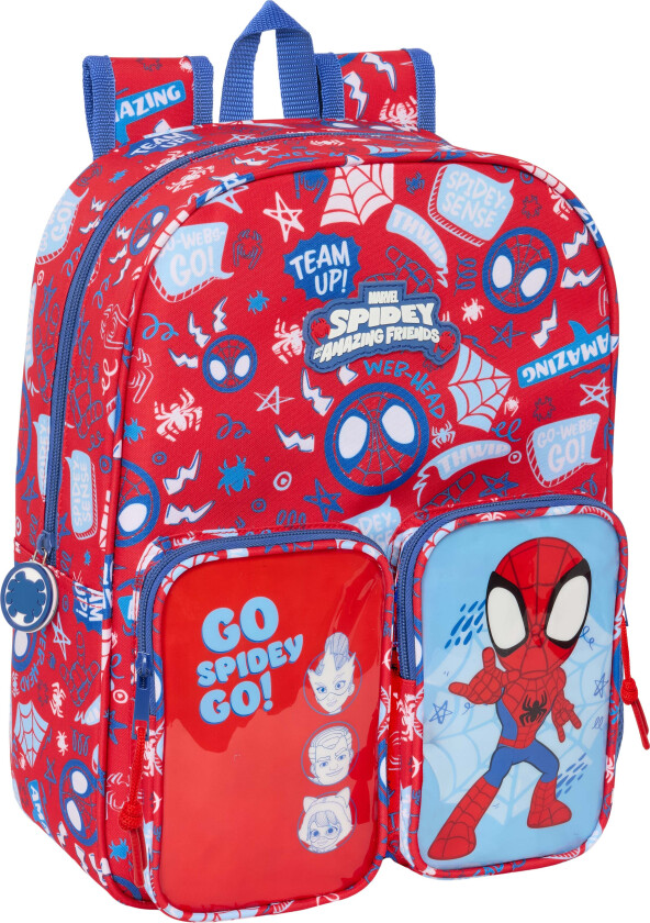 Marvel Spidey Small Ryggsekk 10L, Rød/lyseblå - Ryggsekker - Polyester