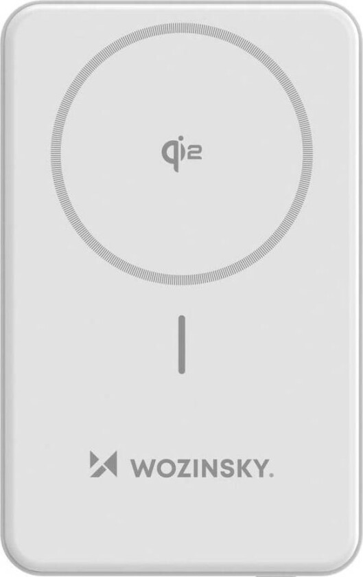 MagSafe Qi2 powerbank med USB & USB-C - 10.000mAh - 22,5W PD - Hvit