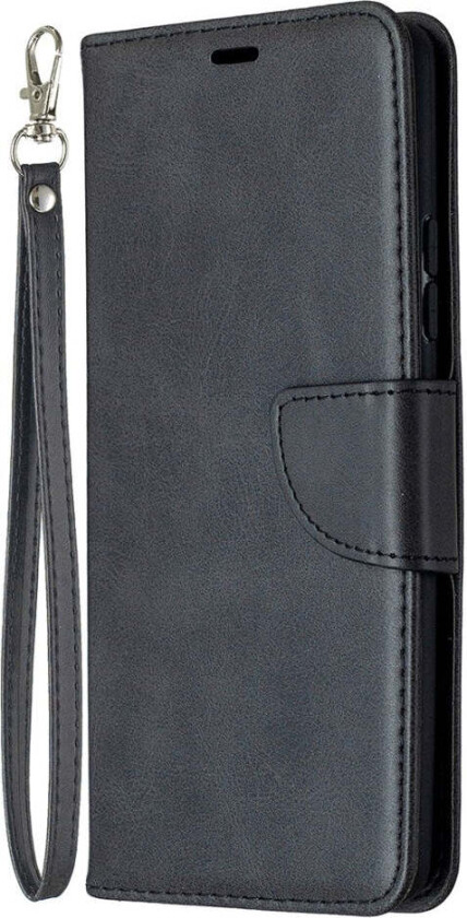 Samsung Galaxy A42 (5G) Kunstskinn Flip Deksel m. Strop - Svart