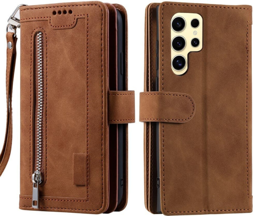 Til Samsung Galaxy S25 Ultra 5G Deksel med Glidelås og 9 Kortspor