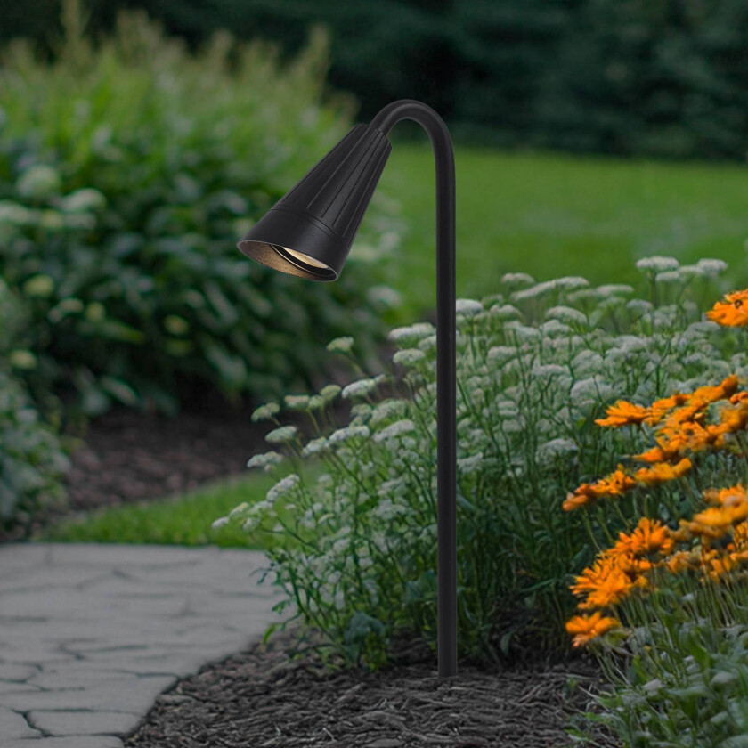 Lindby Sorvete lampe med jordspyd, svart, aluminium, høyde 62 cm