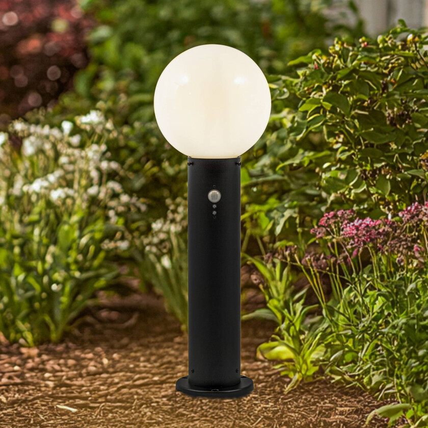 Lindby Dangan sokkellampe, hvit, 60 cm, glass, sensor