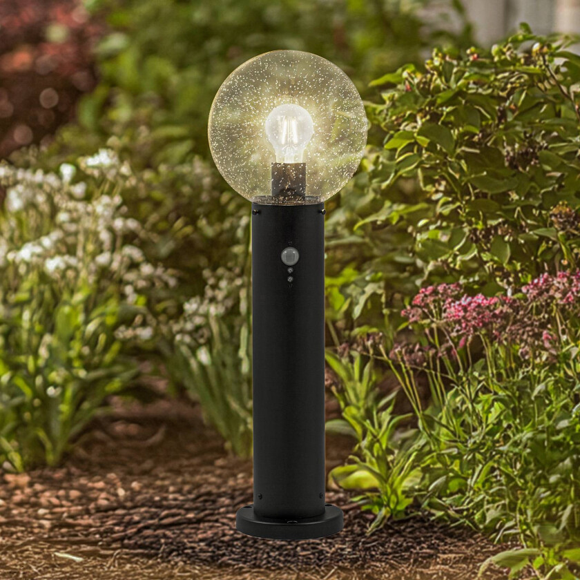 Lindby sokkellampe Dangan, klar, 60 cm, glass, sensor