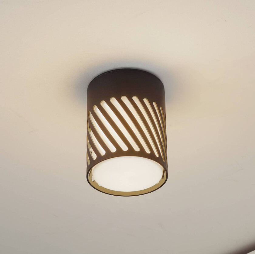 Lindby utendørs taklampe Lurinda, 10,5 cm, svart, aluminium