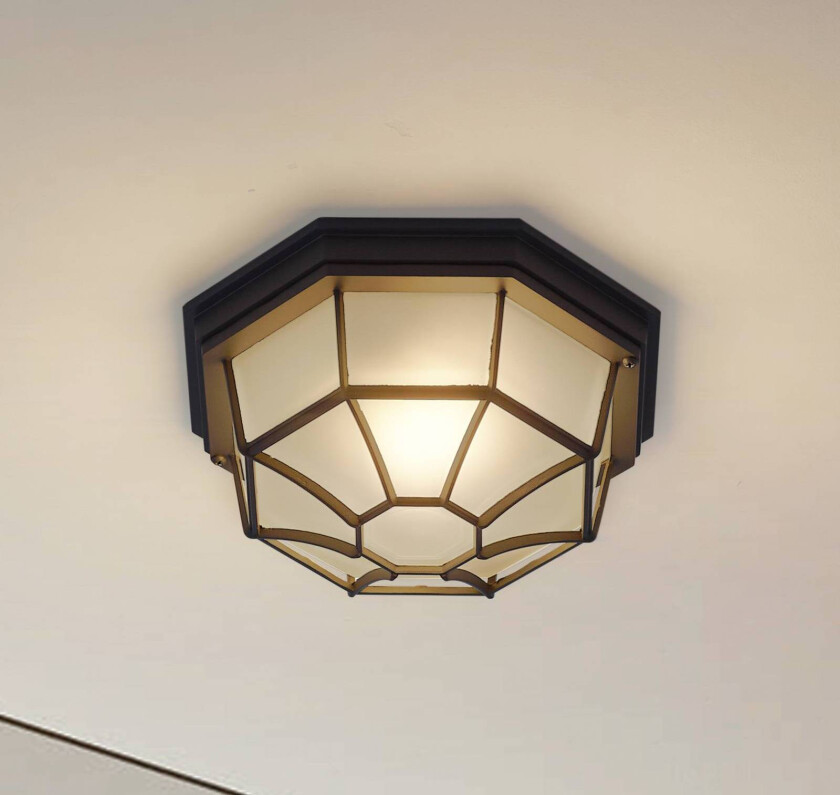 Lindby utendørs taklampe Idril, antrasitt, metall, Ø 26,5 cm