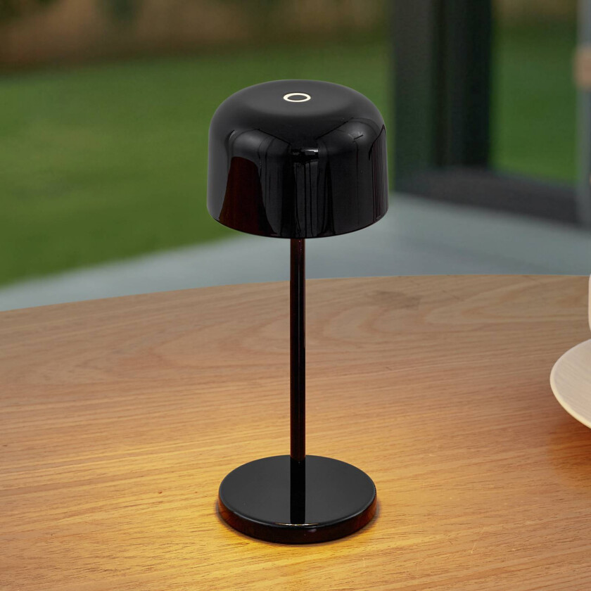 Lucande LED-bordlampe Quill, svart, CCT, dimbar