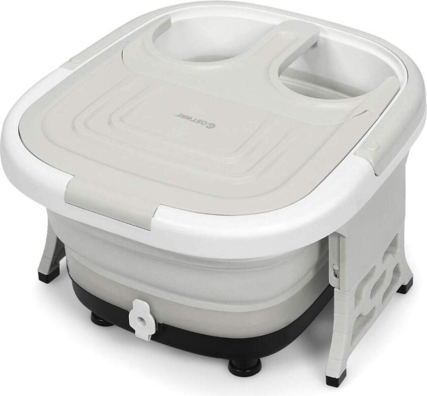 Bilde av Fotbad massasjeapparat fotbad boblebad med justerbar varmetemperatur 42 x 40 x 24 cm grå