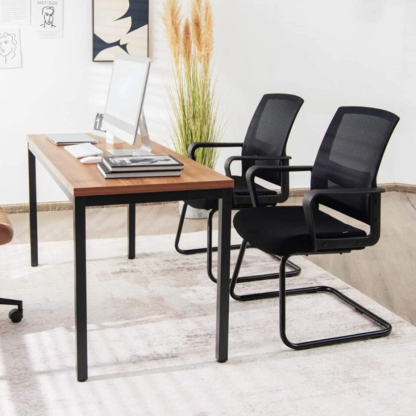 Mesh kontorstol med ryggstøtte kan holde opptil 136 kg 60 x 54,5 x 94 cm svart