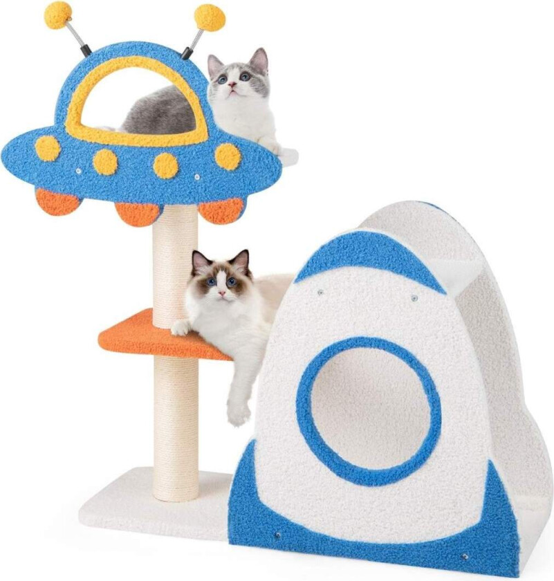 Kløestolpe med UFO-plattform og sisal-skrapestolper katt-skrapestolpe kattetre-klatretre