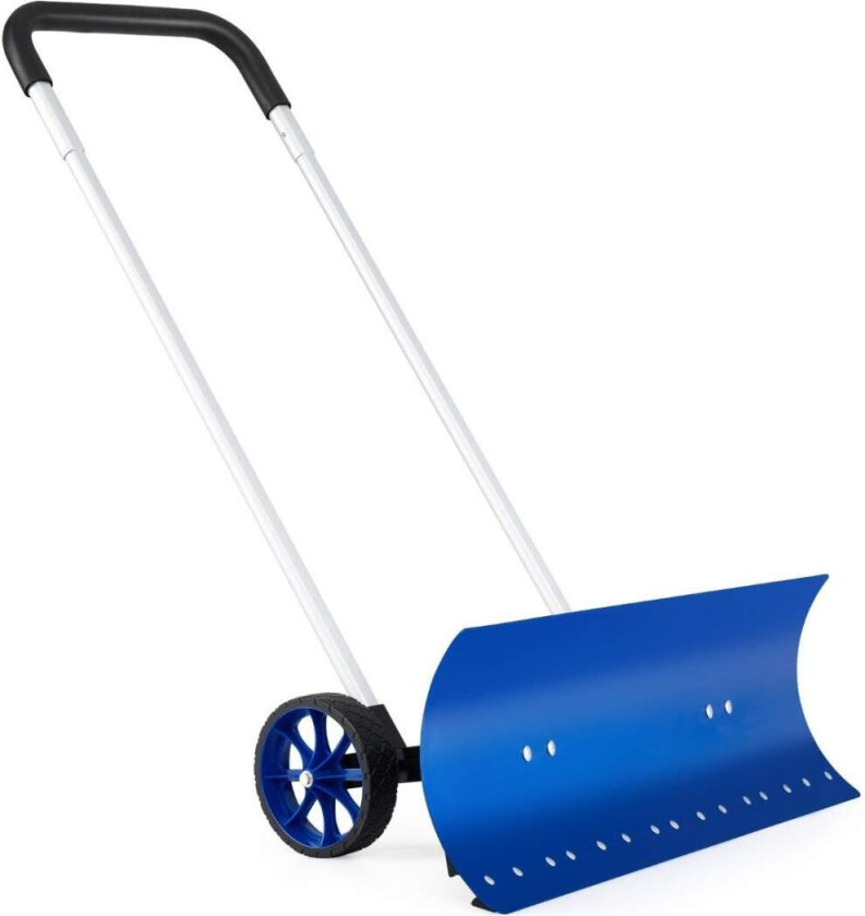 Snøskuffe på hjul snøblad 95 cm høydejusterbar snørydder aluminium