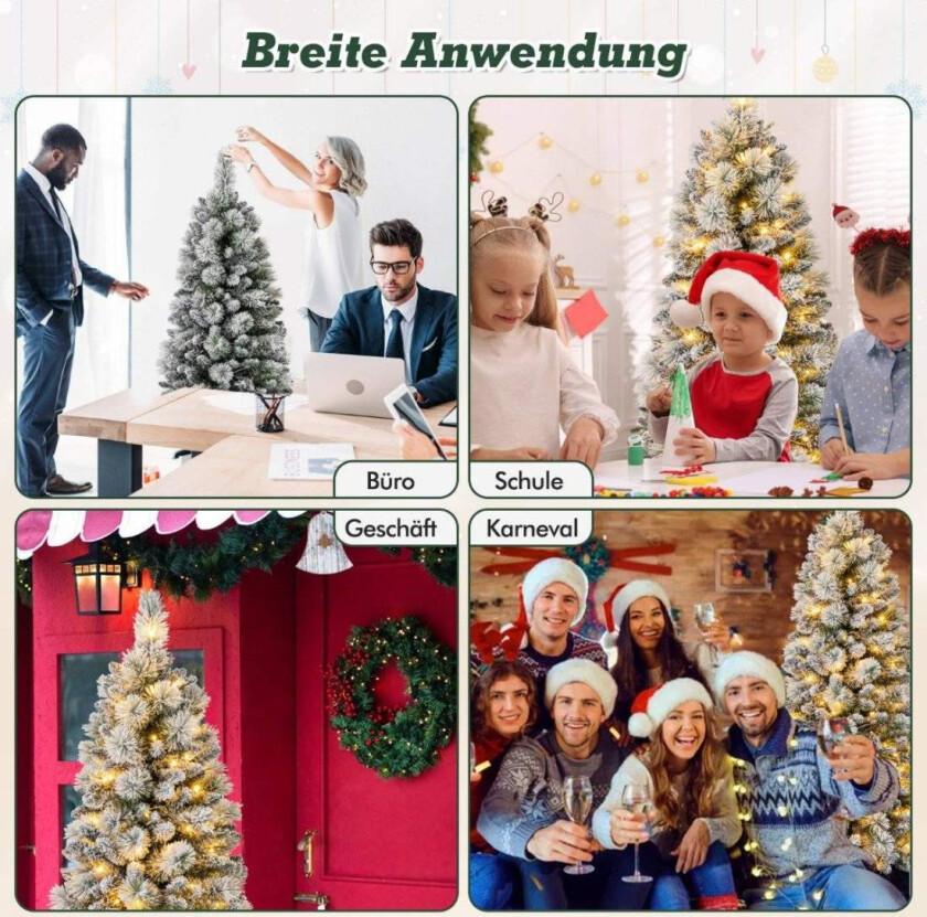 Kunstig juletre med lys Festtre Kunsttre for Hjem Grønn 150 cm