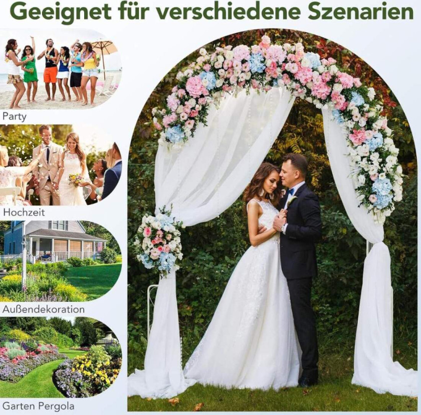 Rosebuebue Metallhagebue for klatreplanter og roser Trellis Country House Style 167 x 37 x 240 cm Hvit