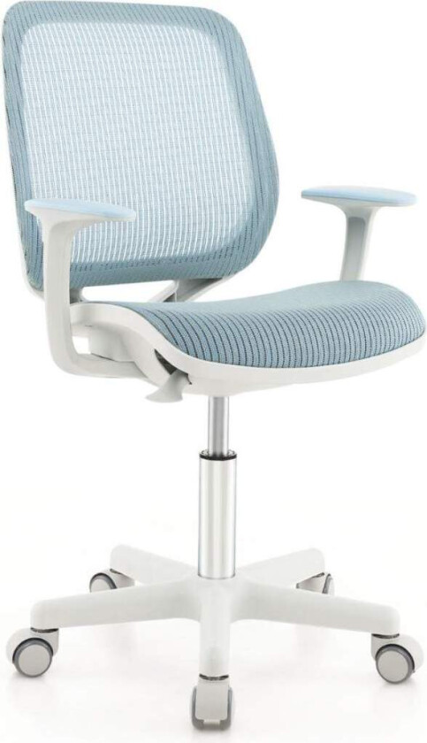 Høydejusterbar barnestol med setebrems, ergonomisk skrivebordsstol, kontorstol, blå