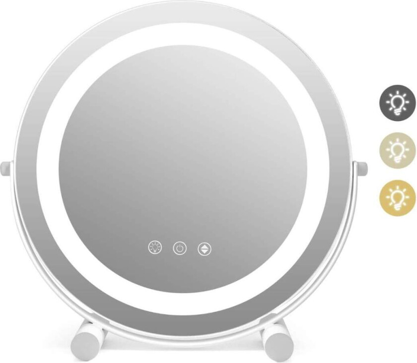 Bilde av Ø 30 cm Dimbart sminkespeil med belysning & berøringsbryter & minnefunksjon