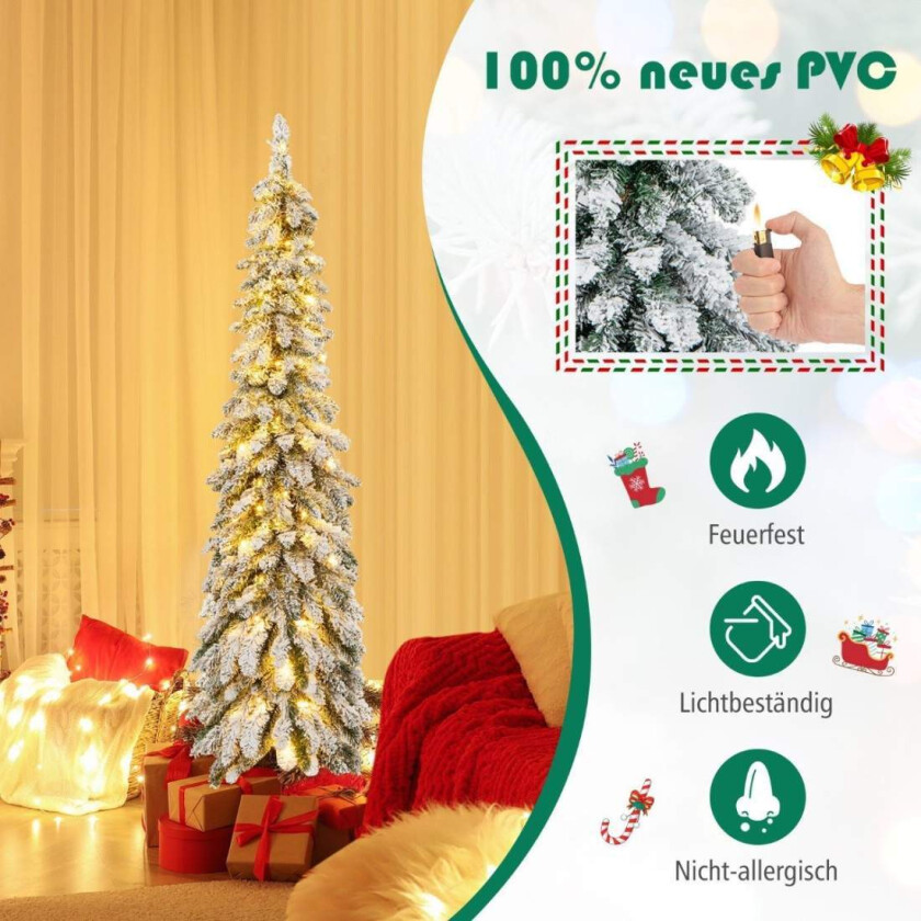 150 cm høyt kunstig juletre med 334 PVC-grenspisser 150 LED-lys