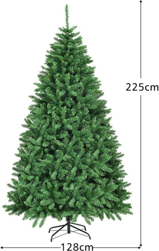 225 cm Kunstig juletre med metallstativ Kunsttre Julegrønn