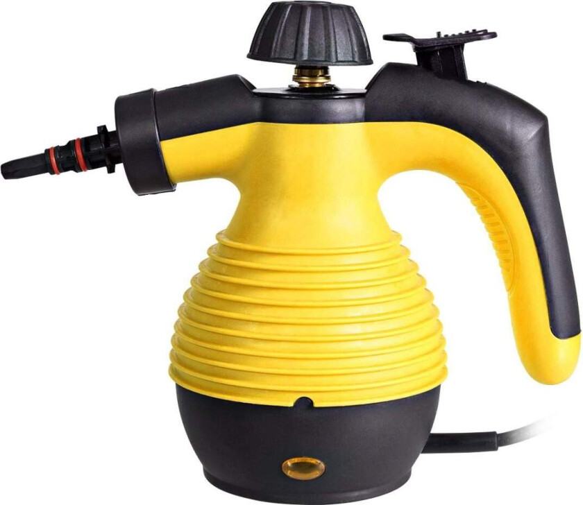 Damprenser håndholdt 9-delers tilbehørssett og sikker design damprengjøring gul