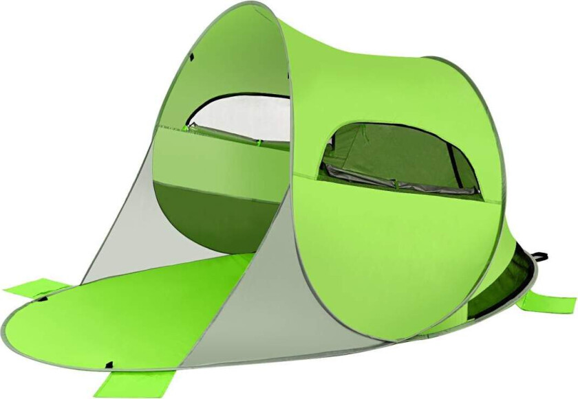 Bilde av Stort pop up strandtelt, sammenleggbart strandskjul, 3-4 personer strandtelt, solbeskyttelse, kastetelt, grønt