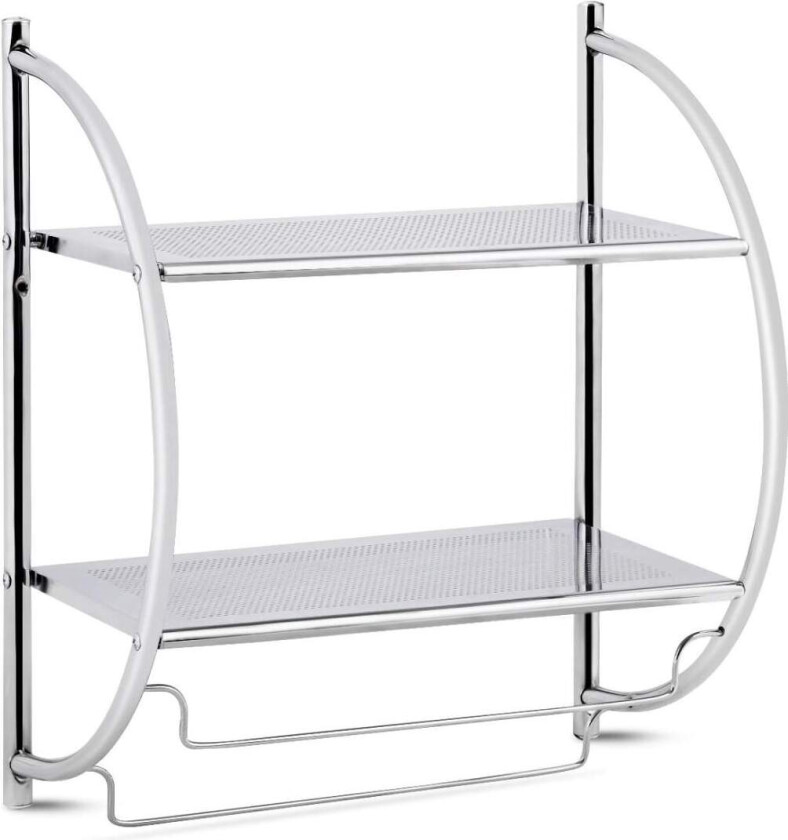 Håndklestativ baderomsvegghåndklestativ baderomshylle sølv 45 x 25,5 x 55 cm metall