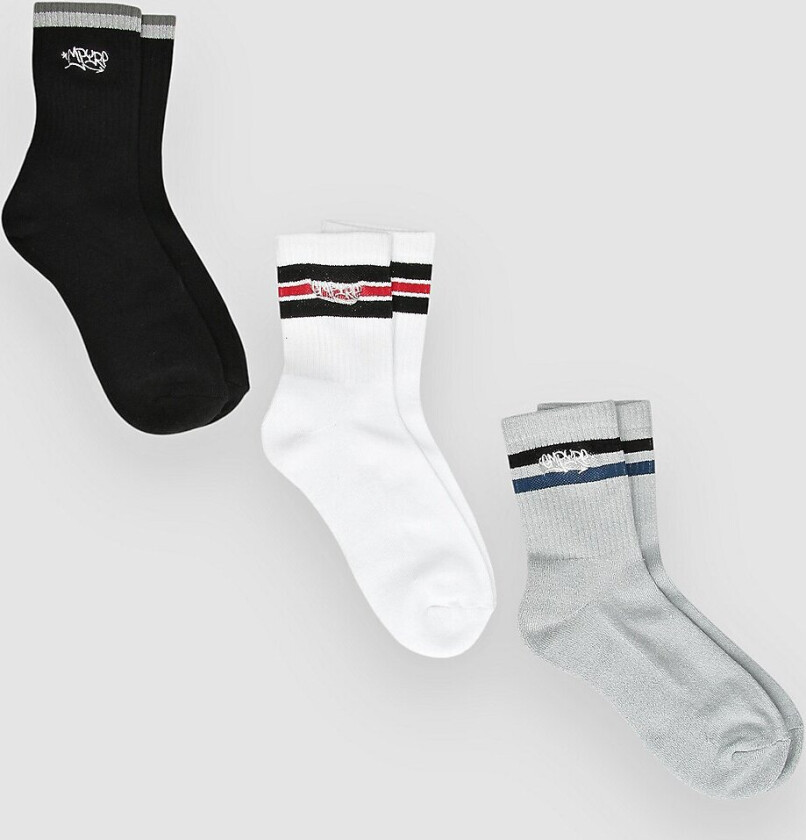 Quarter Stripe 3Pk Socks mønster