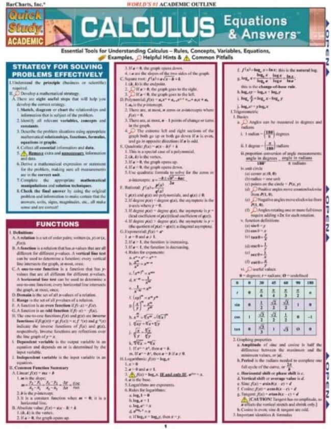 Calculus Equations & Answers av Inc. BarCharts