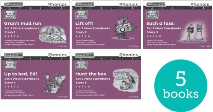 Read Write Inc. Phonics: Purple Set 2 More Black & White Storybooks (Pack of 5) av Gill Munton, Jan Burchett, Sara Vogler, Abbie Rushton