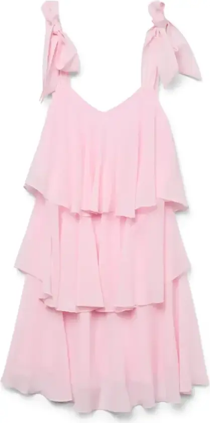 vmFelicia Tiestrap Ruffle Short Dress Cherry Blossom M
