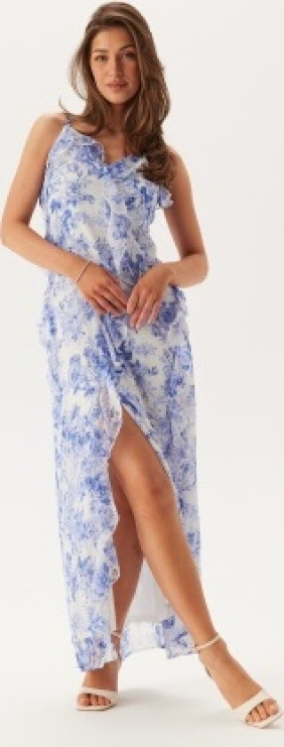 Onlmiriam Life S/L FRILL LONG Bel Air Blue Aop:porcelain Flo XL
