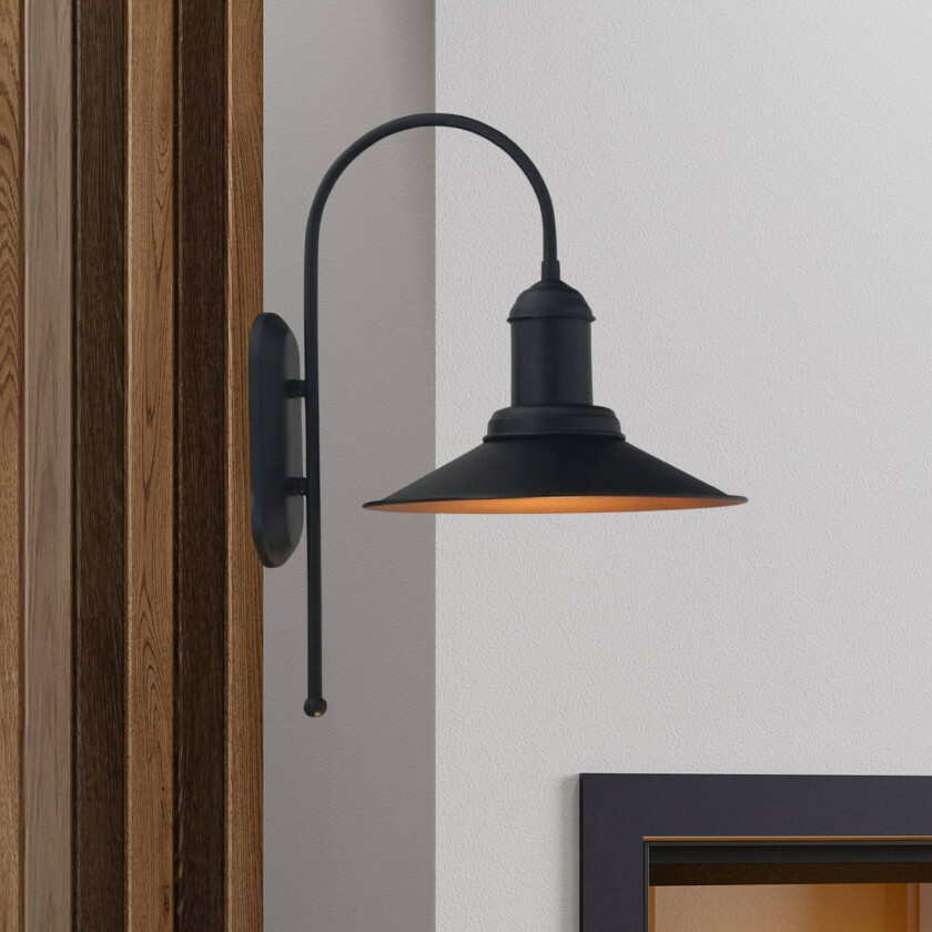 Lorato vegglampe, svart, høyde 48 cm, metall, E27