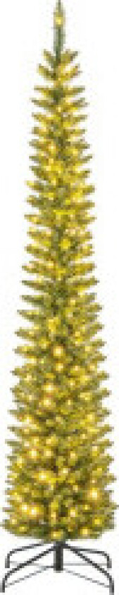 Kunstig juletre med LED-lys Slank juletre Opplyst Festtre 210cm