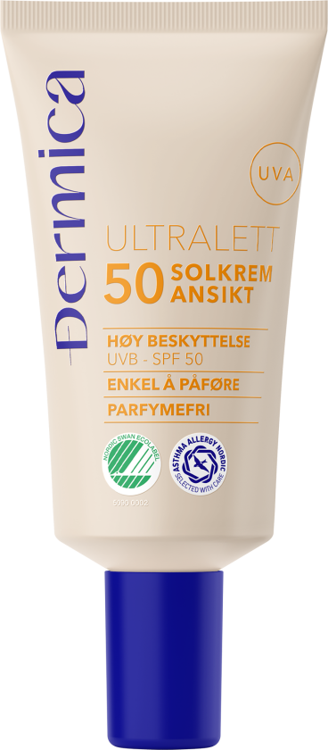 ultralett solkrem ansikt SPF50 50 ml