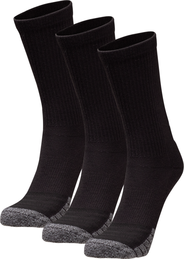 Under Armour Heatgear Crew 3pk, treningssokker unisex Black / Black / Stee